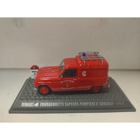 RENAULT 4 FOURGONNETTE 1965 POMPIERS D´ANNONAY 1:43 HACHETTE UH