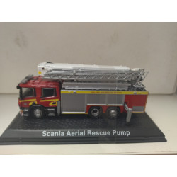 SCANIA AERIAL RESCUE PUMP FIRE/POMPIERS/BOMBEROS 1:72 ATLAS IXO HARD BOX
