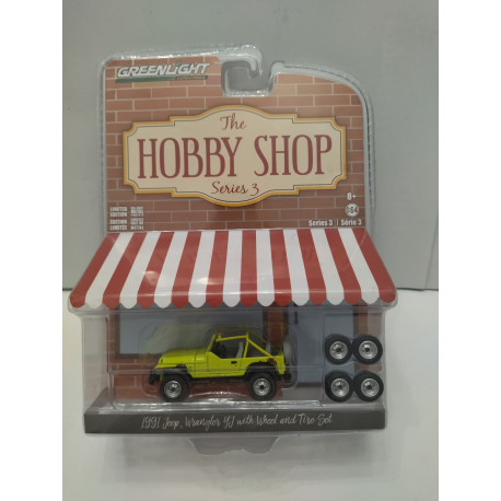 JEEP WRANGLER YJ 1991 W/WHEELS & TYRES HOBBY SHOP 1:64 GREENLIGHT