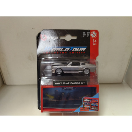 FORD MUSTANG 1967 GT BLACK/GREY WORLD TOUR COLLECTION EDITION 1:64 BBURAGO