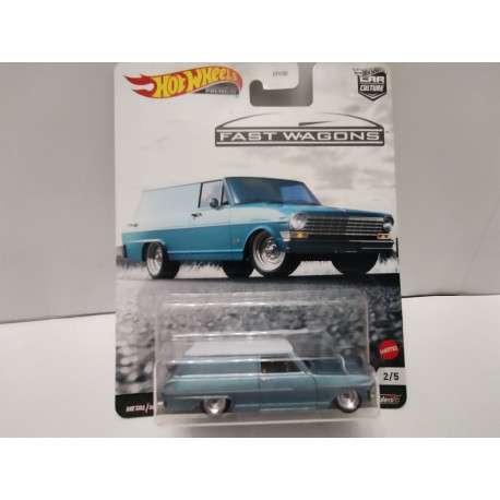 CHEVROLET NOVA PANEL 1964 2/5 FAST WAGONS 1:64 HOT WHEELS PREMIUM