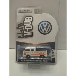 VOLKSWAGEN T2 PICKUP DOUBLE CAB 1977 POLITIE/POLICE NL V-DUBS 1:64 GREENLIGHT