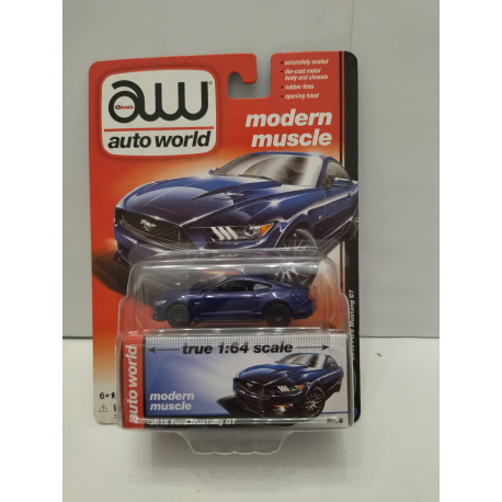 FORD MUSTANG 2015 GT BLUE/PURPLE VINTAGE MUSCLE 1:64 AUTO WORLD