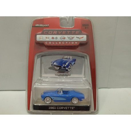 CHEVROLET CORVETTE C1 1961 BLUE CONVERTIBLE CORVETTE COLLECTION 1:64 GREENLIGHT