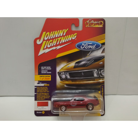 FORD MUSTANG 1973 MACH 1 DARK RED CLASSIC GOLD 1:64 JOHNNY LIGHTNING