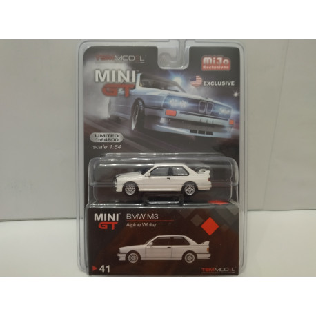 BMW E30 M3 WHITE 1:64 MINI GT USA MIJO