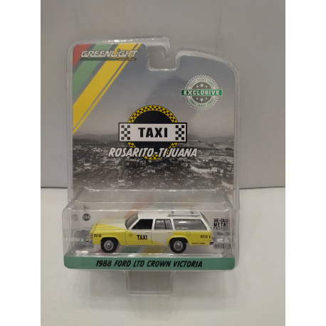 FORD LTD CROWN VICTORIA 1988 TAXI ROSARITO-TIJUANA MEXICO 1:64 GREENLIGHT