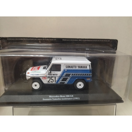 MERCEDES-BENZ 280 GE 1981 SONAUTO YAMAHA ASSISTANCE RALLY 1:43 ALTAYA IXO