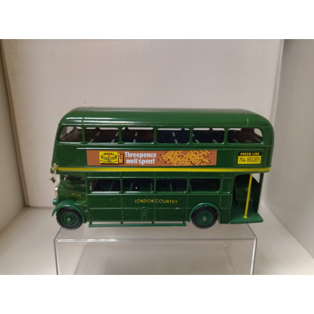 AEC 1960 DOUBLE DECKER RT CLOSED AUTOBUS GREEN LONDON COUNTRY 1:50 SOLIDO 4402