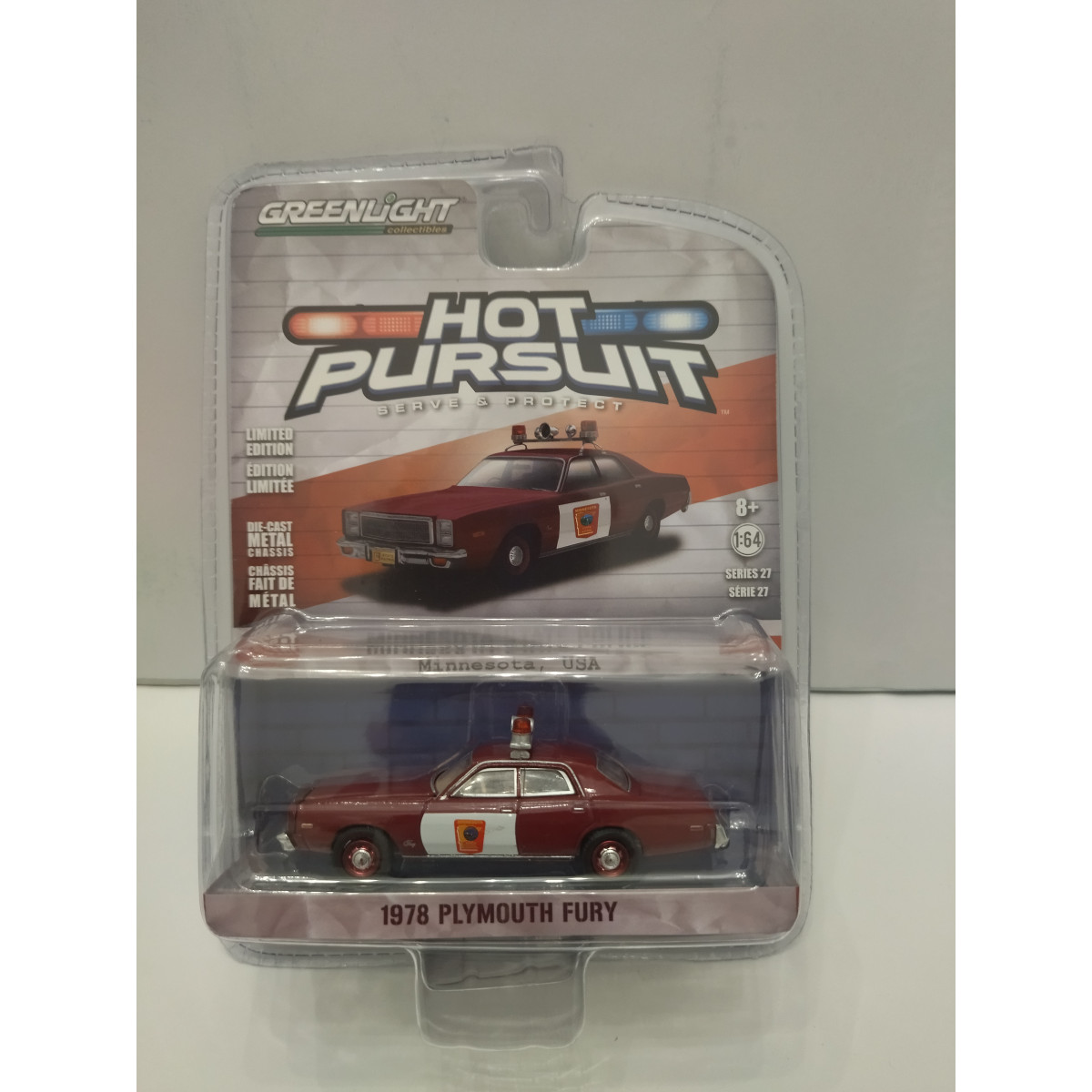 Plymouth Fury 1978 Police Delaware 1:24 Greenlight - Modèle Réduit Neuf