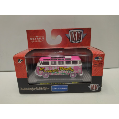 VOLKSWAGEN T1 1959 MICROBUS DELUXE USA MODEL FLOWER POWER 1:64 M2 MACHINES