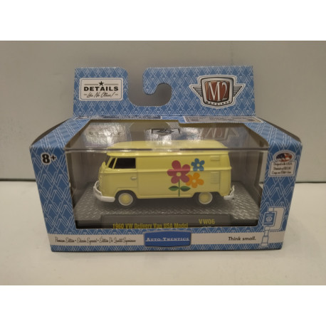 VOLKSWAGEN T1 1960 DELIVERY VAN USA MODEL YELLOW 1:64 M2 MACHINES