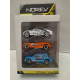 PACK STREET RACER 3 CARS MEGANE/350Z/PEUGEOT apx 1:64 NOREV 3 INCHES (7,5cm)