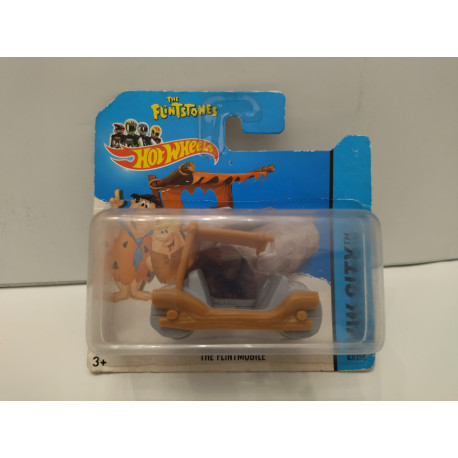 THE FLINTMOBILE/LOS PICAPIEDRA 1:64 HOT WHEELS CARTON MAL ESTADO/CARD DAMAGED