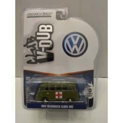 VOLKSWAGEN T1 1964 SAMBA BUS/AMBULANCE GREEN 1:64 GREENLIGHT