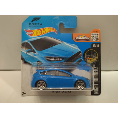 FORD FOCUS 2016 RS FORZA 1:64 HOT WHEELS CARTON MAL ESTADO/CARD DAMAGED