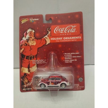 VOLKSWAGEN BEETLE 1966 RED COCA-COLA HOLIDAY 1:64 JOHNNY LIGHTNING
