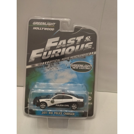 DODGE CHARGER 2011 POLICE RIO FAST & FURIOUS HOLLYWOOD 1:64 GREENLIGHT