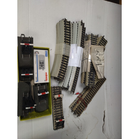 LOTE 4 MARKLIN 25 PIEZAS VIAS H0 1:87 5046/5077/24977/5119 USED/NO BOX /V FOTOS