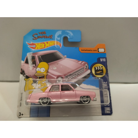 THE SIMPSONS HW SCREEN TIME 1:64 HOT WHEELS CARTON MAL ESTADO/CARD DAMAGED