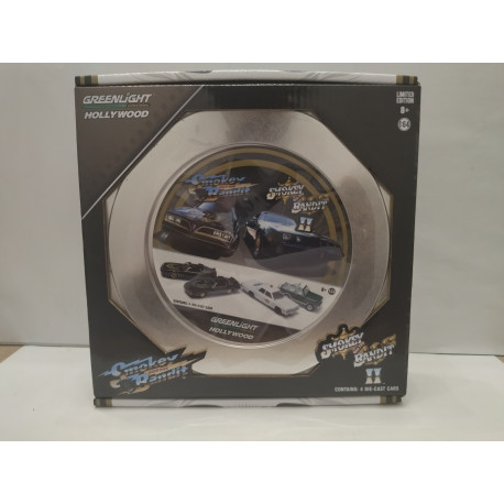 SMOKEY & BANDIT I & II 4 CARS SET LIMITED EDITION HOLLYWOOD 1:64 GREENLIGHT