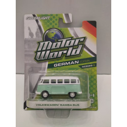 VOLKSWAGEN T1 SAMBA BUS GERMAN EDITION MOTOR WORLD S5 1:64 GREENLIGHT