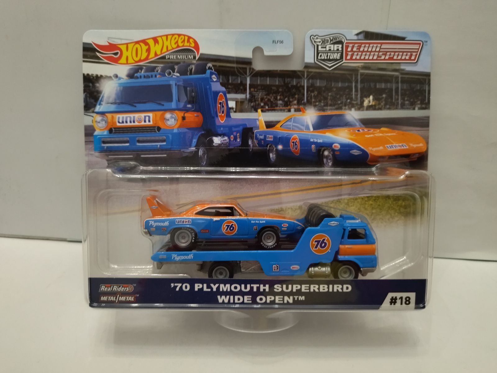 PLYMOUTH SUPERBIRD 1970 + WIDE OPEN TEAM TRANSPORT n18 1:64 HOT