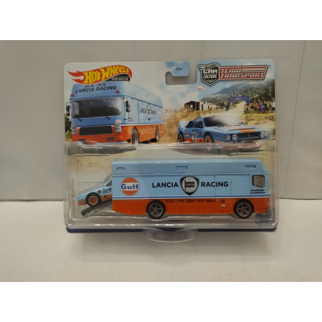 LANCIA 037 RALLY + EURO HAULER TEAM TRANSPORT n26 1:64 HOT WHEELS PREMIUM