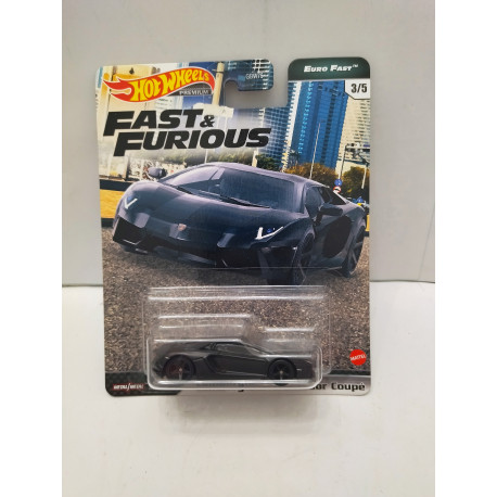 LAMBORGHINI AVENTADOR COUPE 3/5 EURO FAST 1:64 HOT WHEELS PREMIUM
