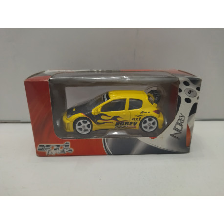 PEUGEOT 206 WRC YELLOW/BLACK TUNER/TUNING apx 1:64 NOREV 3 INCHES (7,5cm)