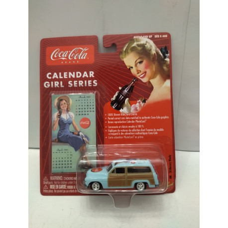 MERCURY WOODY 1950 COCA-COLA CALENDAR GIRL 1:64 JOHNNY LIGHTNING