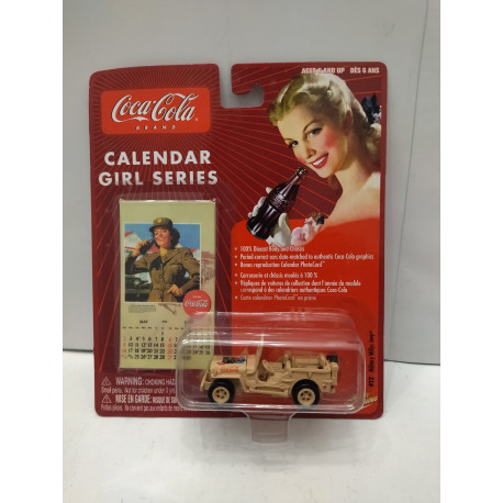 JEEP WILLYS MILITARY COCA-COLA CALENDAR GIRL 1:64 JOHNNY LIGHTNING