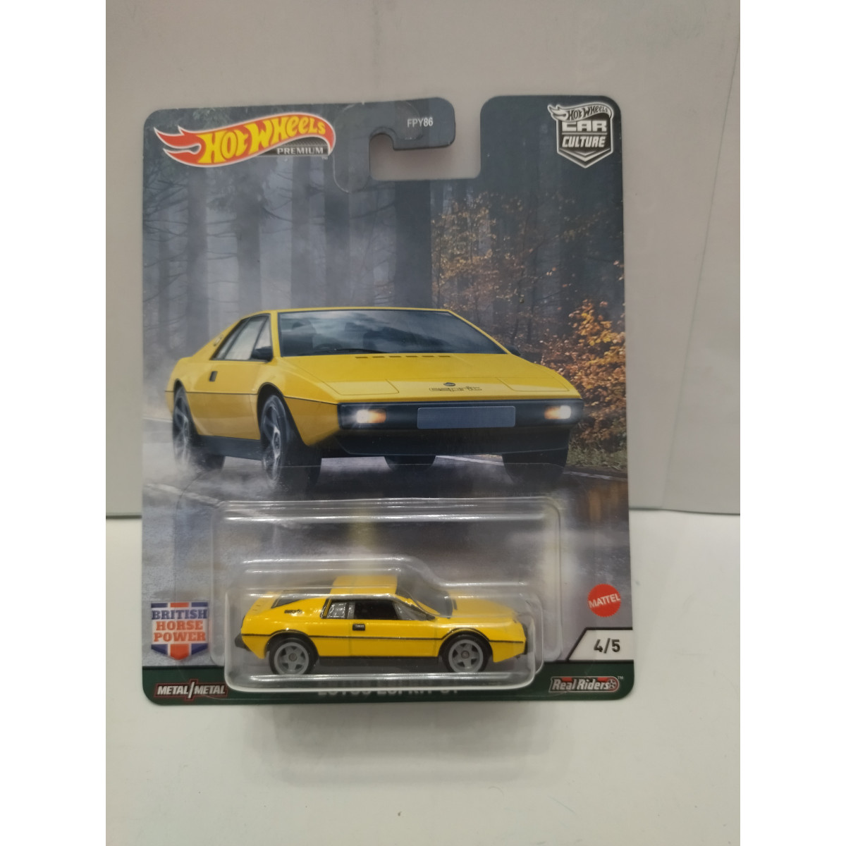 LOTUS ESPRIT S1 YELLOW 4/5 BRITISH POWER HORSE 1:64 HOT WHEELS PREMIUM ...