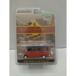 FORD CLUB WAGON 1969 CHICAGO FIRE/POMPIERS/BOMBEROS FIRE RESCUE 1:64 GREENLIGHT