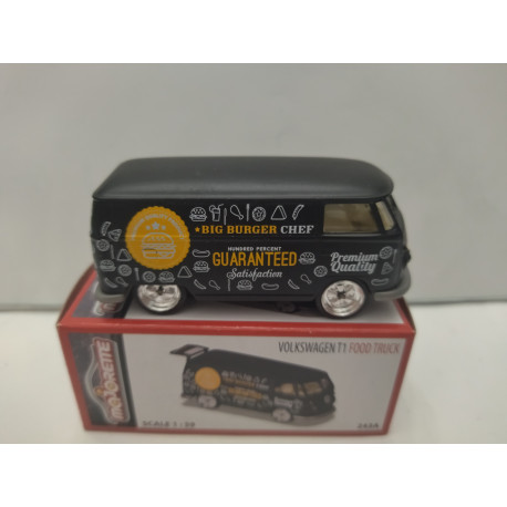 VOLKSWAGEN T1 PANEL VAN FOOD TRUCK VINTAGE BOX DELUXE 1:59/apx 1:64 MAJORETTE