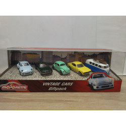 SET 5 CARS PORSCHE,VW,TOYOTA,FORD GIFTPACK VINTAGE CARS apx 1:64 MAJORETTE