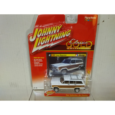 JEEP WAGONEER 1981 4X4 WHITE CLASSIC GOLD MIJO 1:64 JOHNNY LIGHTNING
