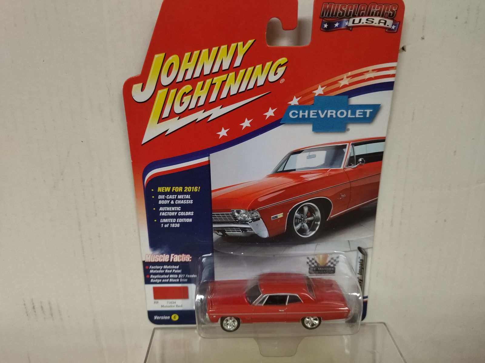 CHEVROLET IMPALA 1968 MATADOR RED MUSCLE USA CARS 1:64 JOHNNY