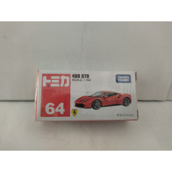 FERRARI 488 GTB RED 1:62/apx 1:64 TOMICA 64 TOMY