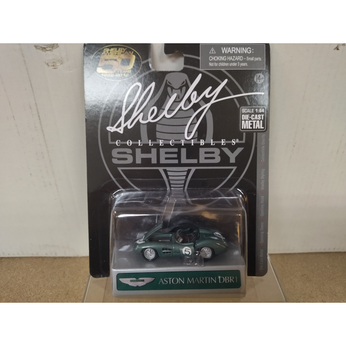 ASTON MARTIN DBR1 n5 GREEN 1:64 SHELBY COLLECTIBLES - BCN STOCK CARS