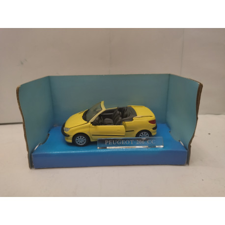 PEUGEOT 206 CC COUPE CABRIOLET YELLOW 1:43 CARARAMA