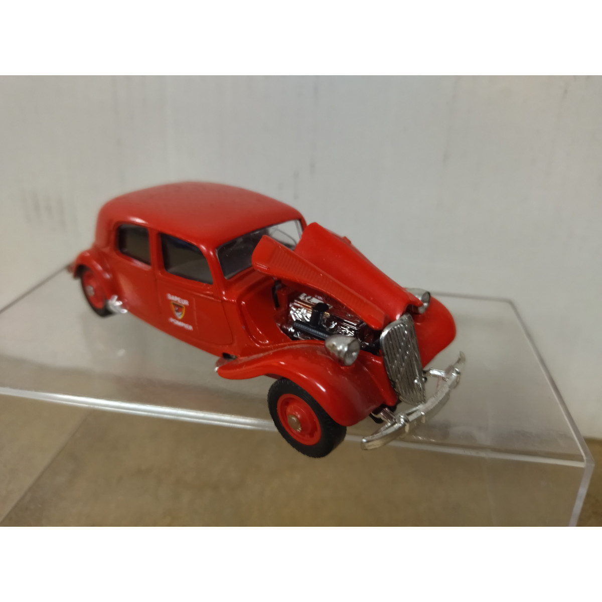 Citroën 2 CV Bomberos Albacete - Jouet Friction 9,5 Cm - Rare - Espagne