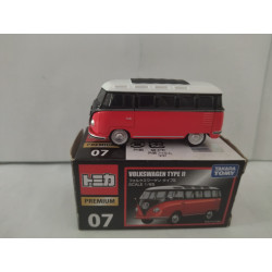 VOLKSWAGEN T1 TYPE II SAMBA BUS RED & BLACK 1:65 TOMICA PREMIUM 07