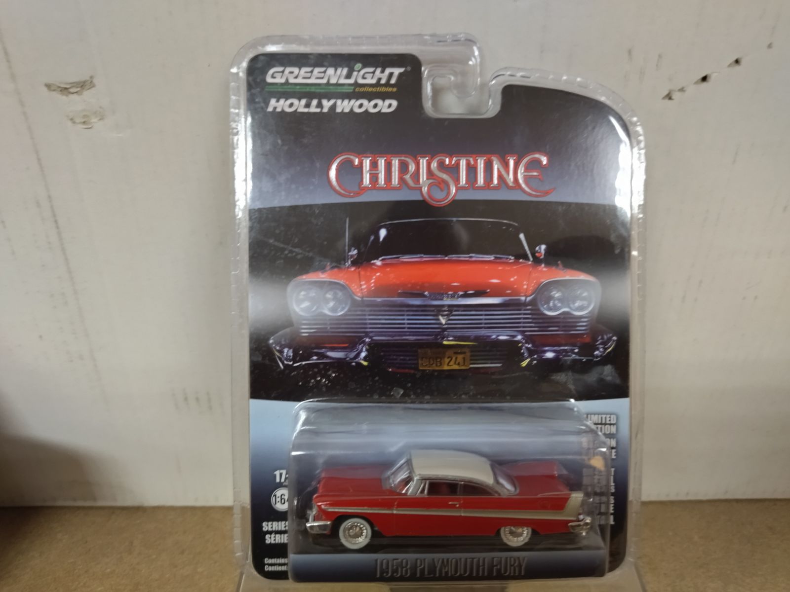 PLYMOUTH FURY 1958 CHRISTINE HOLLYWOOD 1:64 GREENLIGHT - BCN STOCK