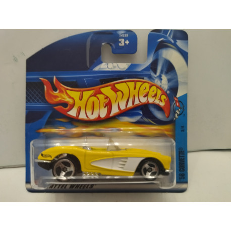 CHEVROLET CORVETTE C1 1958 CONVERTIBLE YELLOW 1:64 HOT WHEELS