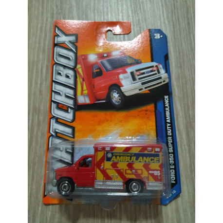 FORD E-350 AMBULANCE SUPER DUTY 1:64 MATCHBOX USA CARD