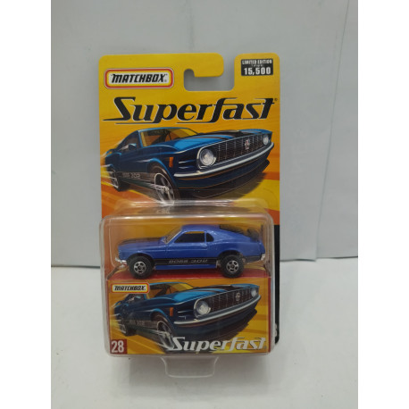 FORD MUSTANG 1970 302 BOSS BLUE SUPERFAST n28 1:64 MATCHBOX