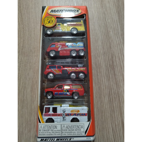 MBX FIRE ALARM 5-PACK VEHICLES ASSORT 50TH ANNIVERSARY 1:64 MATCHBOX