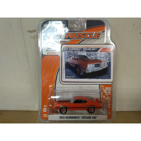 OLDSMOBILE 442 1972 CUTLASS FLAMME ORANGE GL MUSCLE 1:64 GREENLIGHT