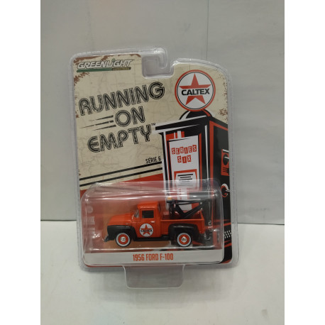 FORD F-100 1956 W/TOW HOOK/GRUA RUNNING CALTEX 1:64 GREENLIGHT